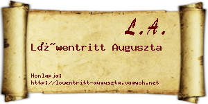 Löwentritt Auguszta névjegykártya